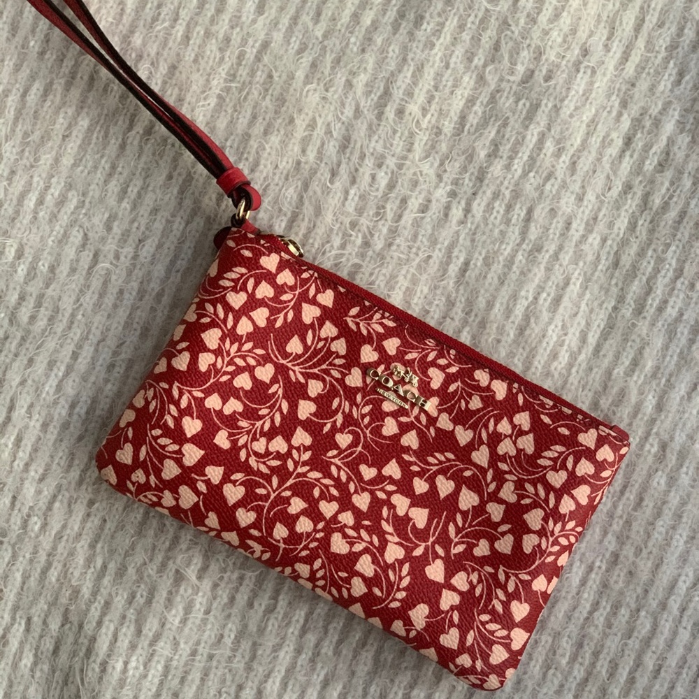Coach Wristlet with heart designs